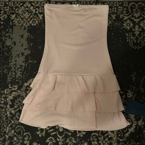 Edikted Strapless Blush Dress with Tiers